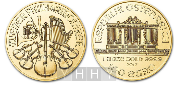 Золотая инвестиционная монета Австрии Венский Филармоникер