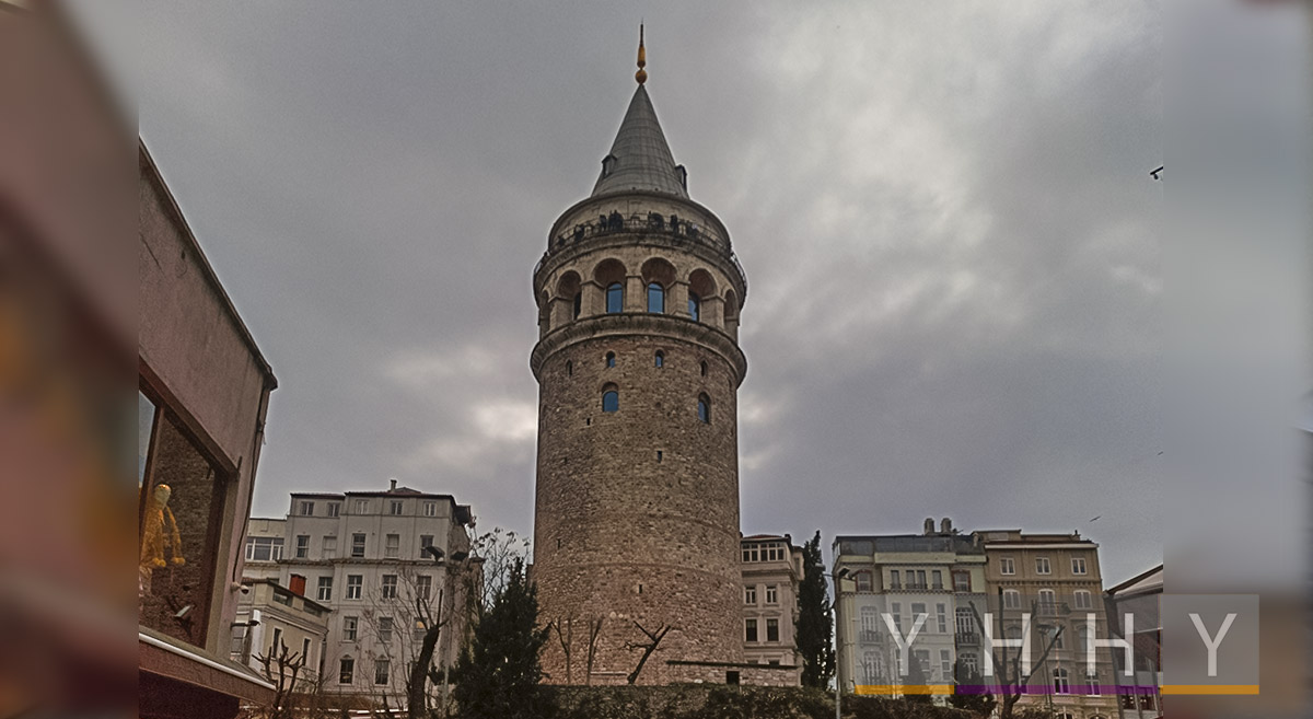 Флаг Галатская башня в Стамбуле