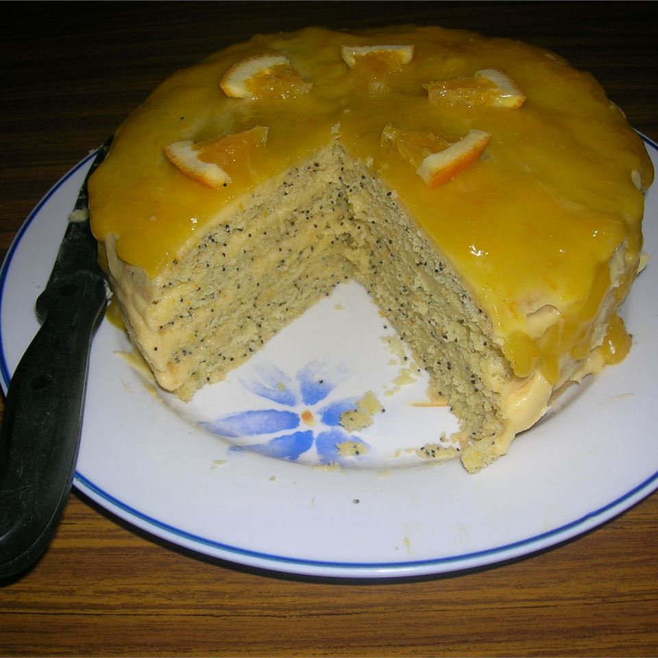 Торт из маковых семян с апельсиновой глазурью