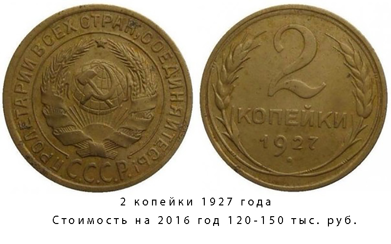 2 копейки 1927 года СССР